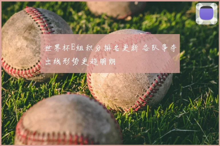 世界杯E组积分排名更新 各队争夺出线形势更趋明朗